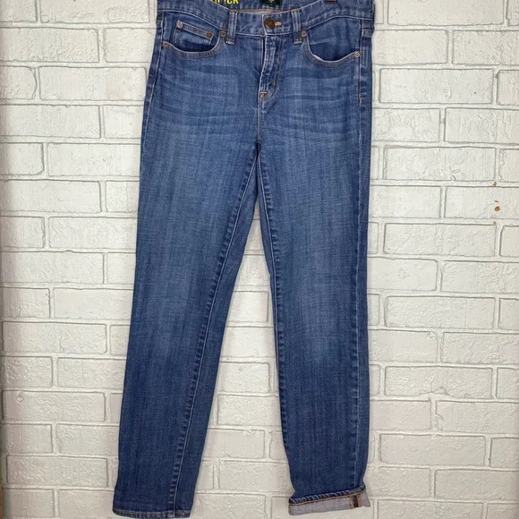 J. Crew Toothpick Medium Wash Stretch Jeans Size 27” Waist - Picture 1 of 11